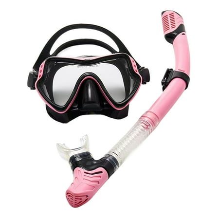 Adult Snorkel Set - 180° Wide View Tempered Glass Mask with Dry Top Snorkel | Anti-Leak Scuba Diving Gear for Swimming, Snorkeling & Ocean Adventures
