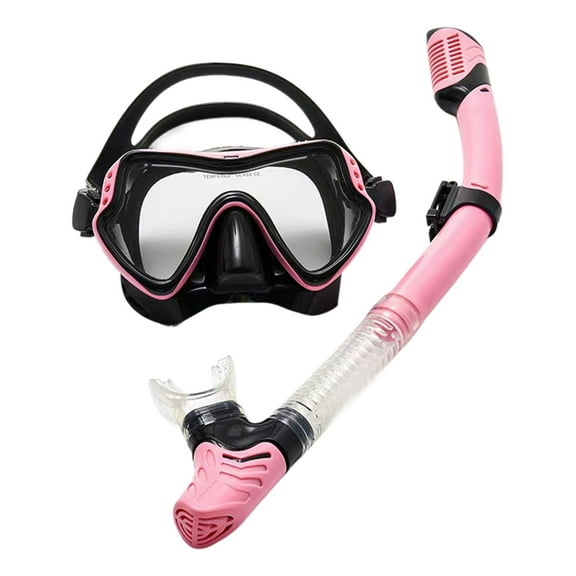 Adult Snorkel Set - 180° Wide View Tempered Glass Mask with Dry Top Snorkel | Anti-Leak Scuba Diving Gear for Swimming, Snorkeling & Ocean Adventures