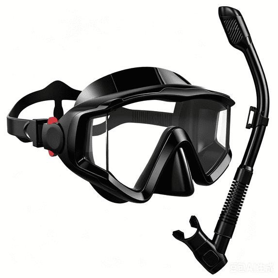 AEGEND Adult Snorkel Set, Travel Size Snorkeling Gear for Adults, Tempered Glass Anti-Fog 180° Panoramic View Diving Mask and Dry-Top Snorkel Combo with Carry Bag, Black