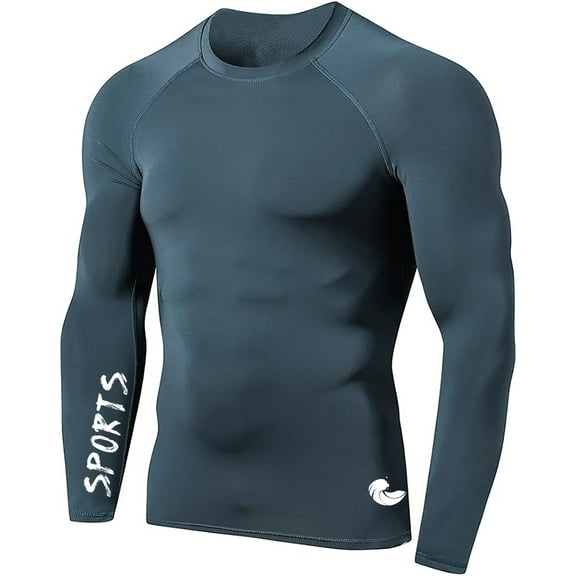 Adult Snorkeling Long Sleeve Solid - High Stretch Nylon and Spandex Sports Top Pattern Printed