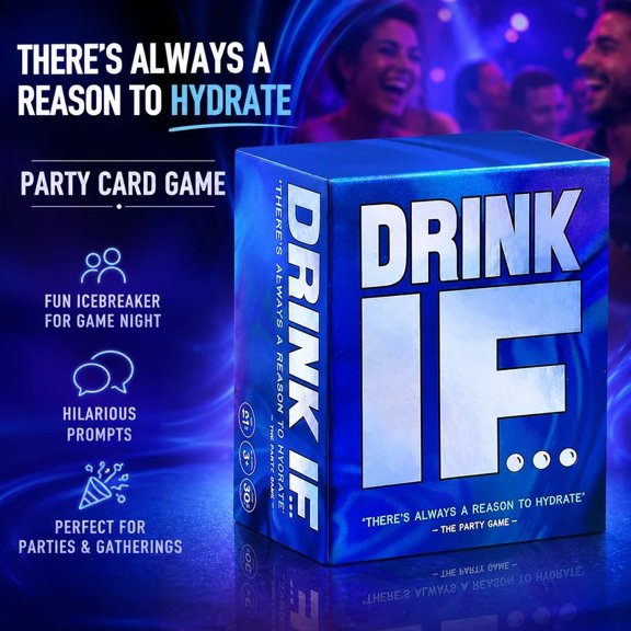 Adult Social Interactive Card Game Drink If, Funny Ice Breaking Tabletop Game for Friends Get-Together, Portable Party Entertainment Card Game for Indoor Outdoor Gathering
