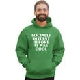 thumbnail image 1 of Adult Socially Distant Before It Was Cool Funny Sweatshirt Hoodie, 1 of 1
