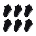thumbnail image 1 of Adult Socks Toddler Socks with Grippers Non Slip Ankle Grip Socks for Boys and Girls - Comfy Soft Cotton Crew Sock - 6pack Warm Slipper Socks Black 1Y, 1 of 2