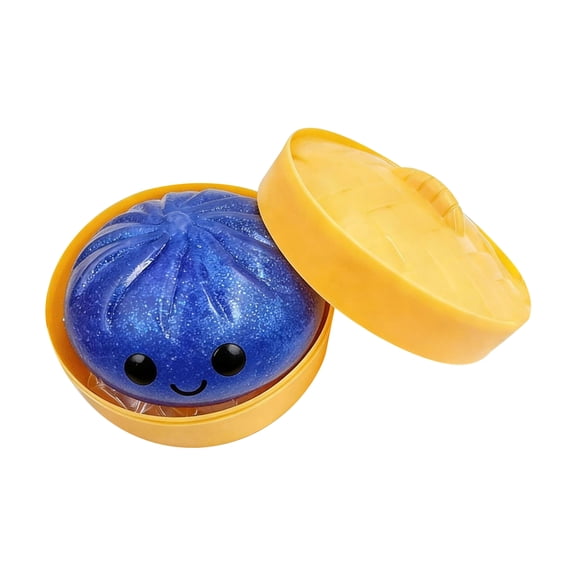 Adult Soft Glitter Dumplings Squishy Stress Ball, 4 Inch Jumbo Sensory Tool, Steamer Fidget For Remote Work & ADHD, Office Essential