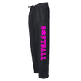 thumbnail image 1 of Adult Softball Black Sweatpants (Neon Pink, Adult Small), 1 of 1