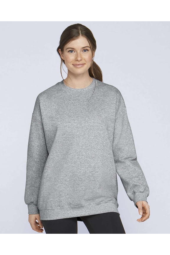 Adult Softstyle® Fleece Crew Sweatshirt - RS SPORT GREY - S
