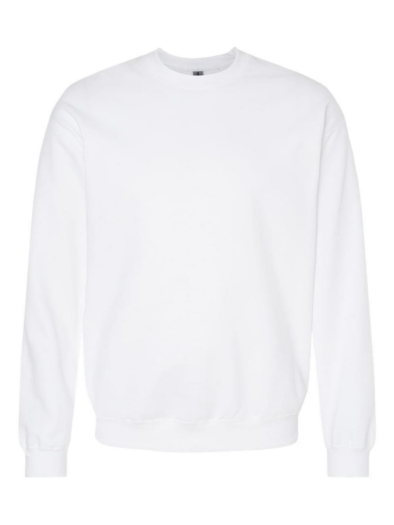 メンズウェア #GENTLEMAN CREW SWEAT - WHITE - Gildan Adult Fleece Crew Sweatshirt, White, Cotton Polyester Blend