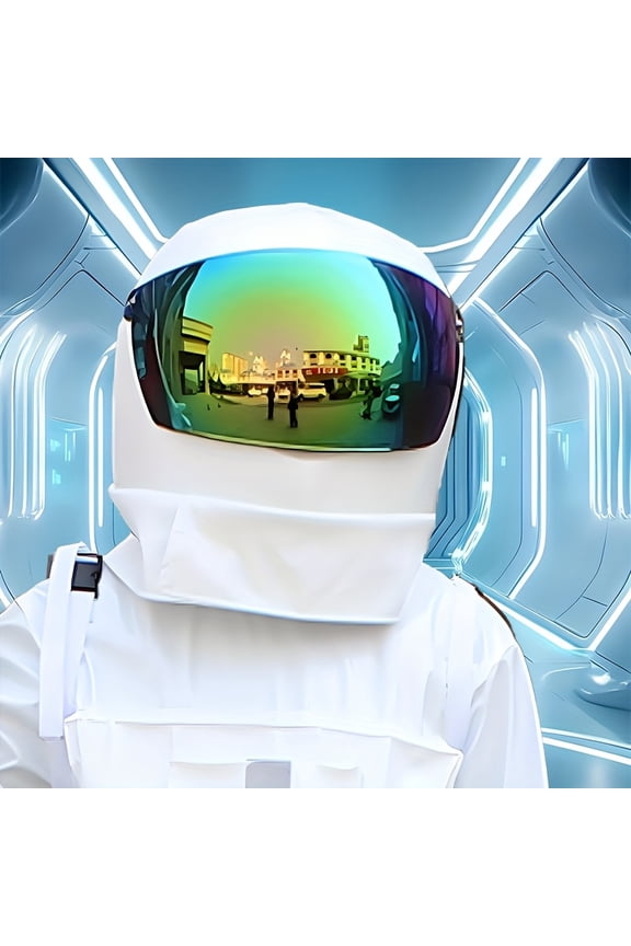 Adult Space Helmeted White Space Suit Cartoon Character Performance Costume For Stage Performances, Promotional Events, And Masquerade Parties