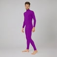 thumbnail image 1 of Adult Spandex Turtleneck Bodysuit Long Sleeve Invisible Zentai Suit for Dancewear & Halloween (Purple 190), 1 of 3