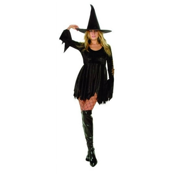 Adult Spell Caster Costume with Hat~Medium 6-8 / Black