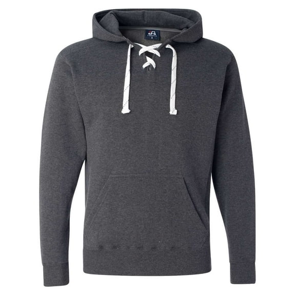 Adult Sport Lace Hooded Sweatshirt - CHARCOAL HEATHER - L
