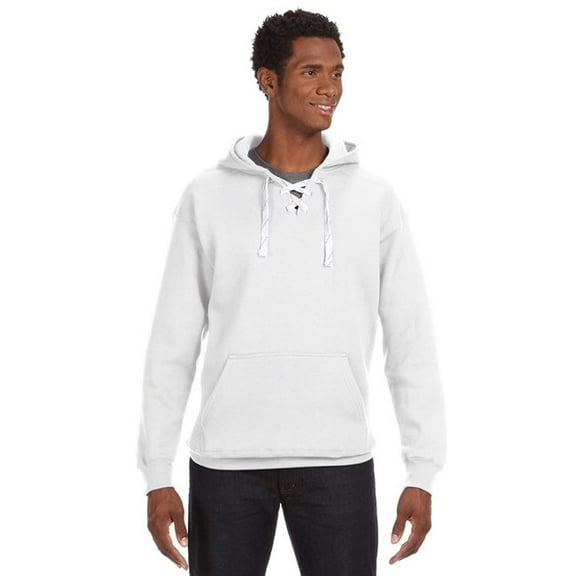 Adult Sport Lace Hooded Sweatshirt - WHITE - XL