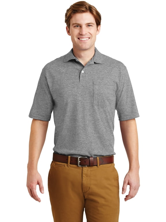 Adult SpotShieldâ„¢ Pocket Jersey Polo - OXFORD - S