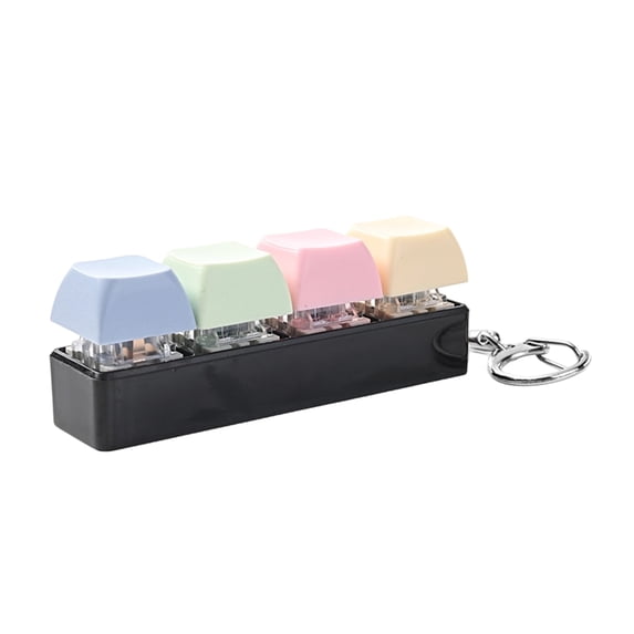Adult Squeeze Toy, Sensory Squeeze, Stress Toy, Keyboard Squeeze Keychain, 4X1 In, Black Housing, Mixed Pastels, Keyring, Plastic, 1 Pc