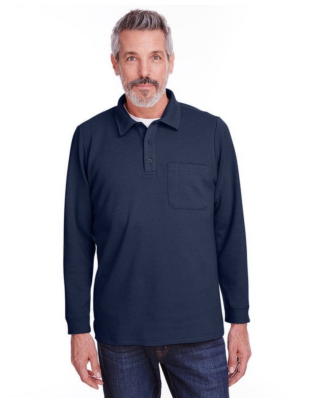 Adult StainBloc™ Pique Fleece Pullover Jacket - DARK NAVY - M - image 1 of 2