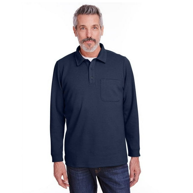 Adult StainBloc™ Pique Fleece Pullover Jacket - DARK NAVY - M