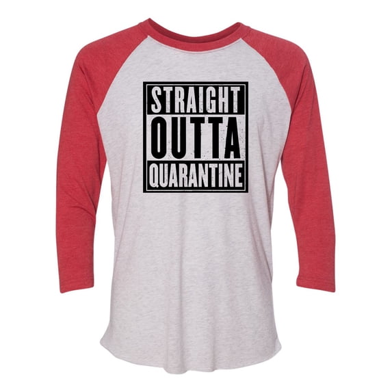 Adult Straight Outta Quarantine 3/4 sleeve T-Shirt