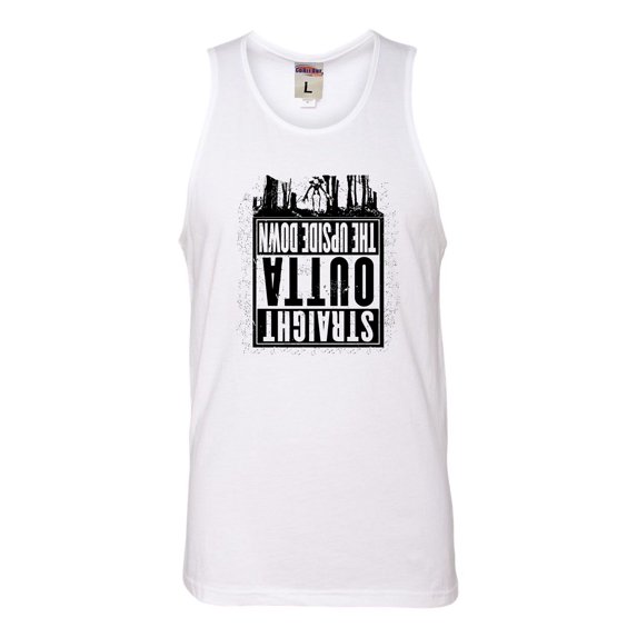 Adult Straight Outta The Upside Down Sleeveless Tank Top Cotton T-Shirt