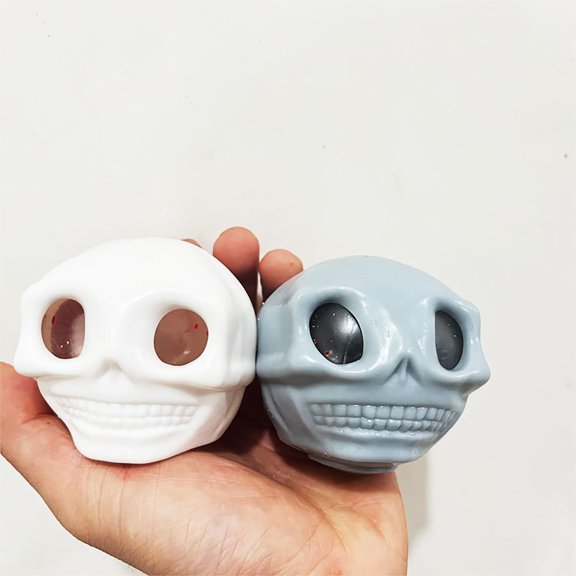 Adult Stress Balls - Squeeze Skull Pressure Balls With Blood and Maggots, Fidget Pressure Balls, Halloween Prank (2 Pcs)