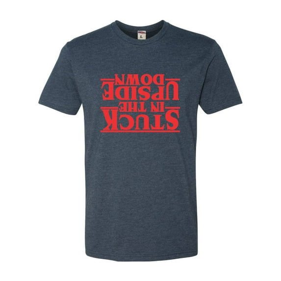 Adult Stuck In The Upside Down Deluxe T-Shirt