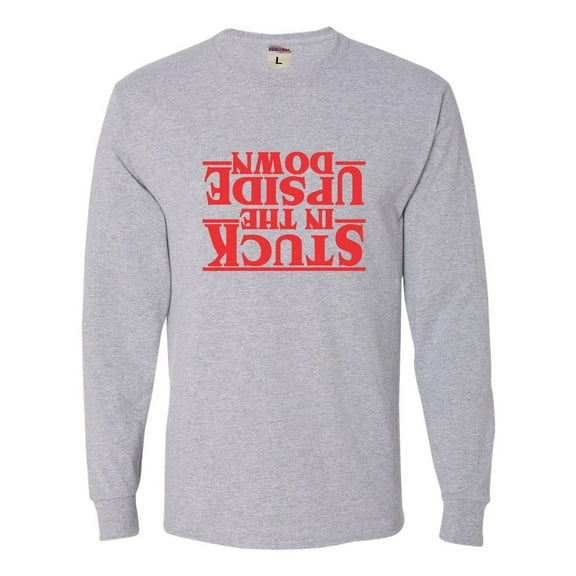 Adult Stuck In The Upside Down Long Sleeve T-Shirt
