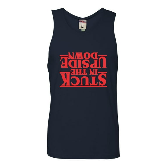 Adult Stuck In The Upside Down Sleeveless Tank Top Cotton T-Shirt