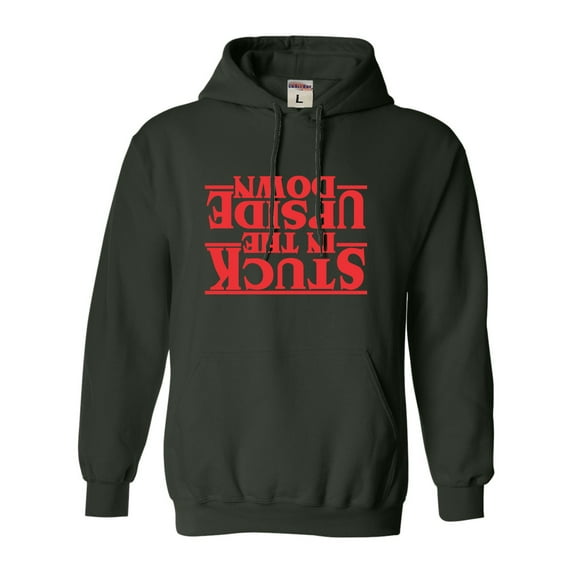 Adult Stuck In The Upside Down Sweatshirt Hoodie