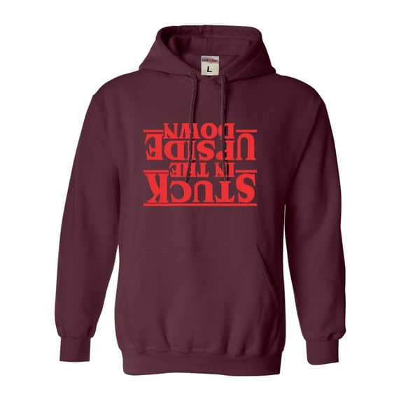 Adult Stuck In The Upside Down Sweatshirt Hoodie