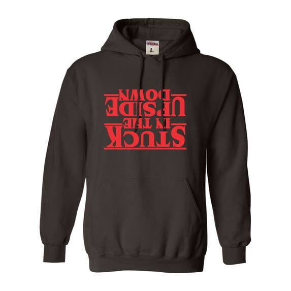 Adult Stuck In The Upside Down Sweatshirt Hoodie