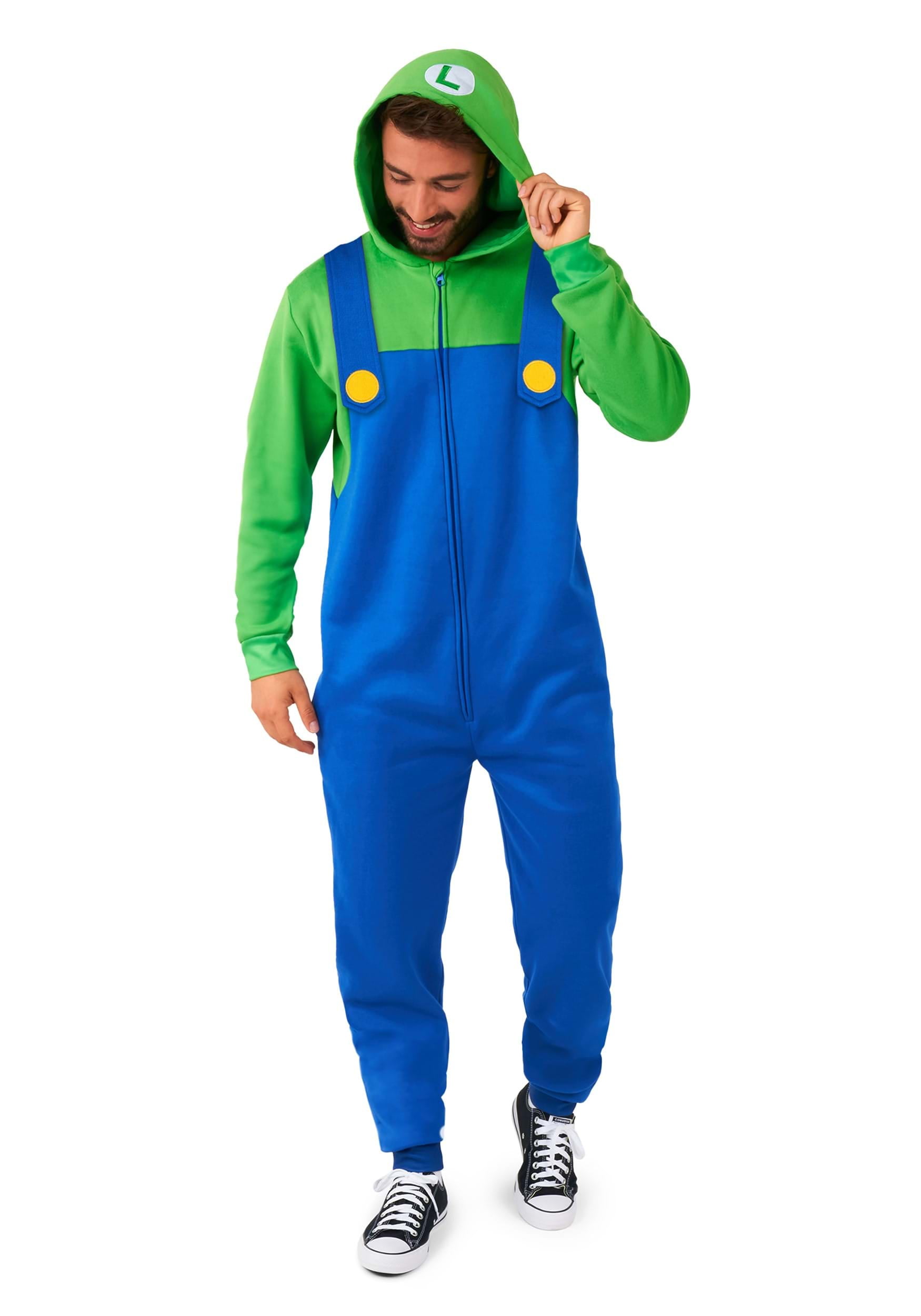 OppoSuits Adults' Onesies Luigi Onesie - M Blue