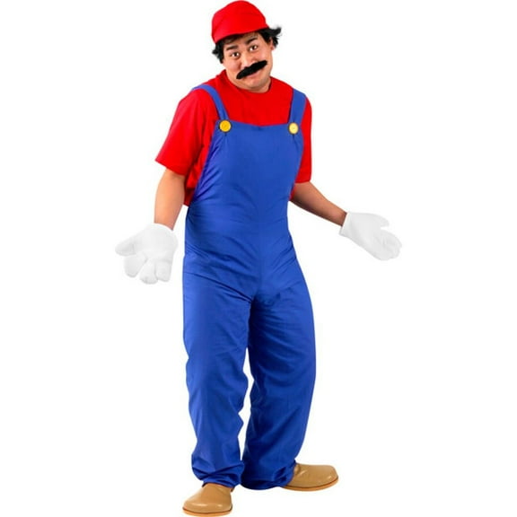 Adult Super Mario Costume~Large / Red