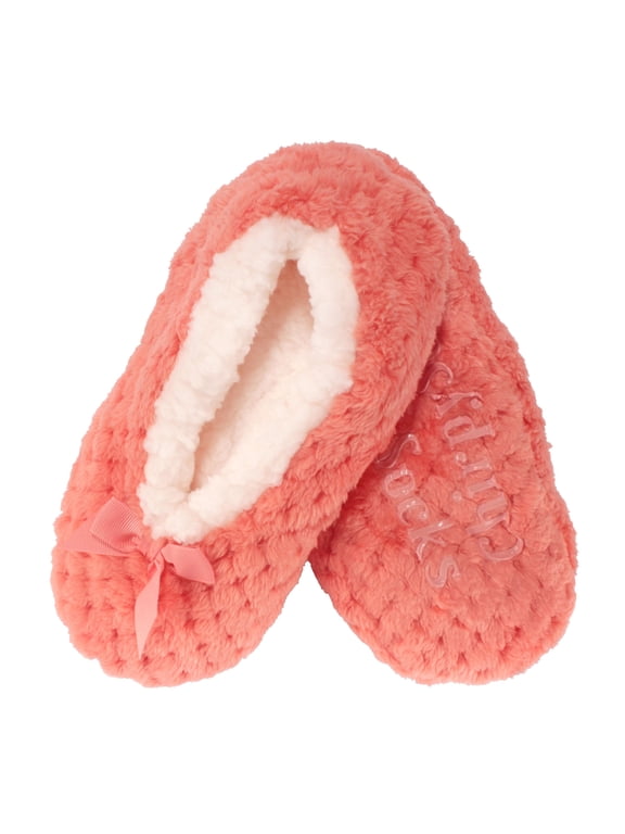 Women's Warm Soft Touch Home Slippers with Non-Slip Grips - Coral - Extra Large - 1 Pair