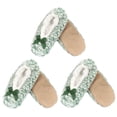thumbnail image 1 of BambooMN Women's Super Soft Sequin Slippers with Non-Slip Bottoms - Green - Small - 3 Pairs, 1 of 4