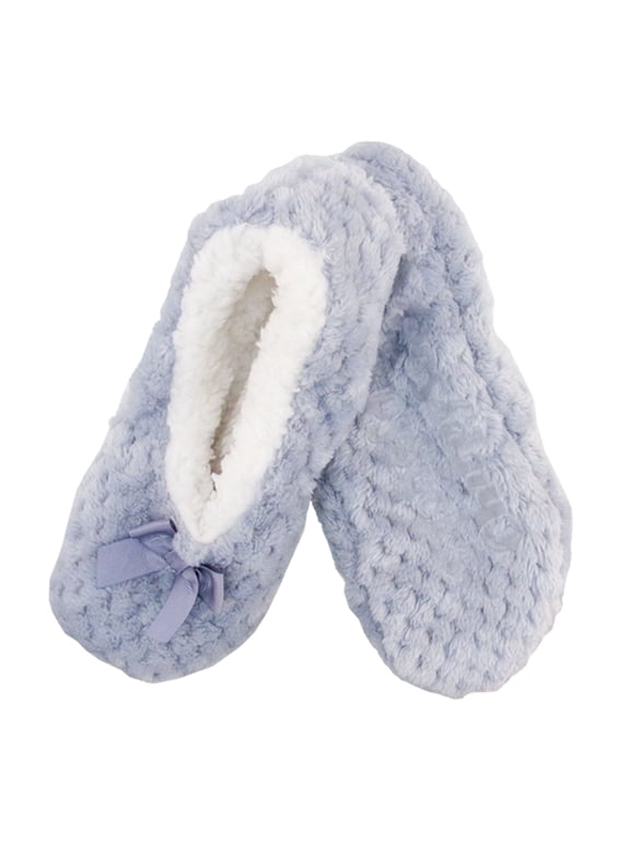 Women's Warm Soft Touch Home Slippers with Non-Slip Grips - Light Grey Lavender - Extra Large - 1 Pair