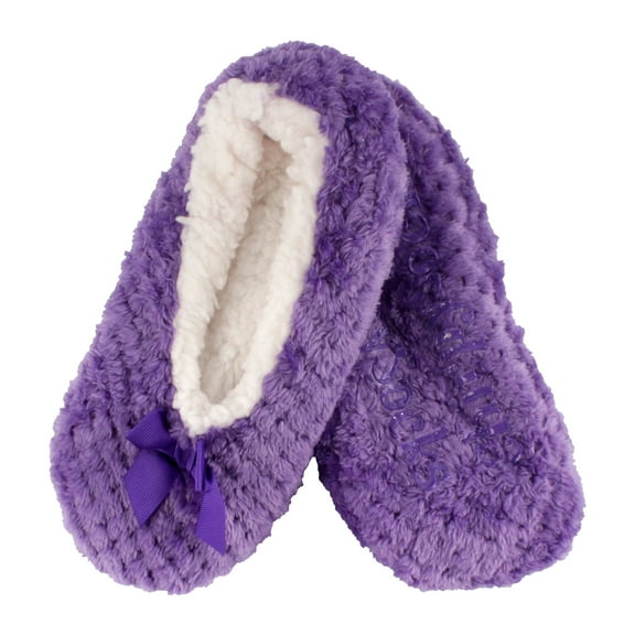 BambooMN Women's Warm Soft Touch Home Slippers with Non-Slip Grips - Lilac Spray - Medium - 1 Pair