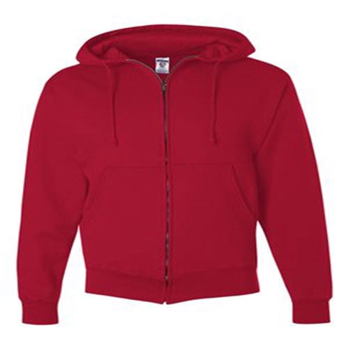 Adult Super Sweats® NuBlend® Fleece Full-Zip Hooded Sweatshirt - TRUE RED - L