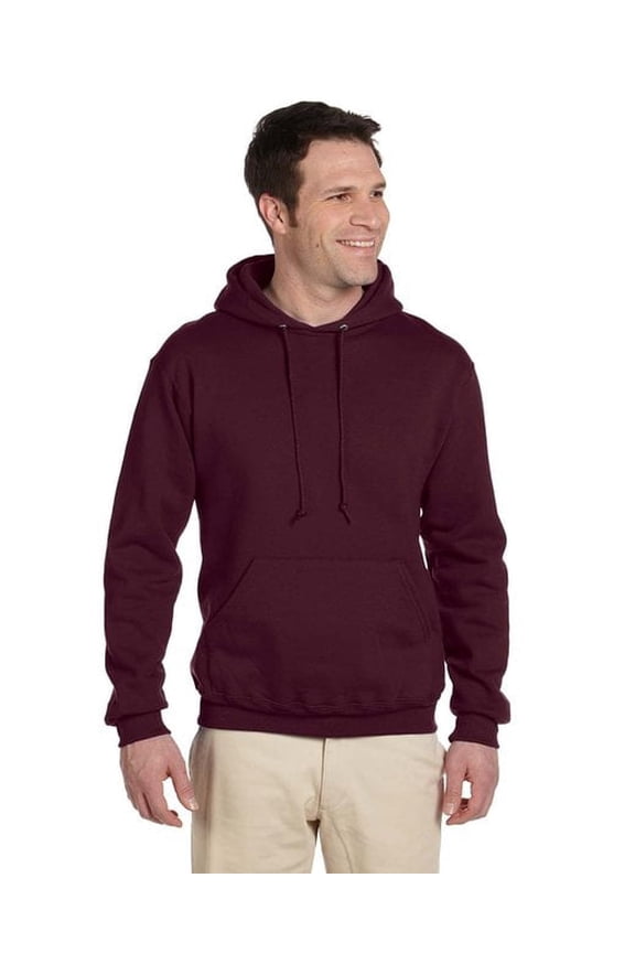 Adult Super Sweats® NuBlend® Fleece Pullover Hooded Sweatshirt - MAROON - XL