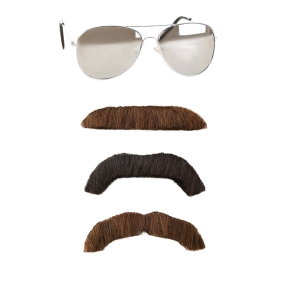 Adult Super Troopers Mustache and Sunglasses Kit