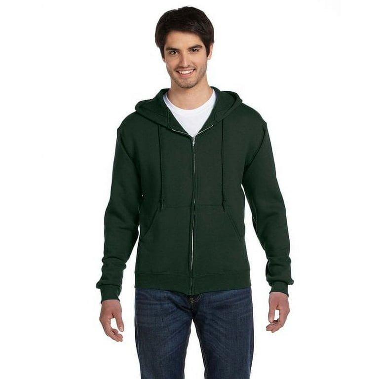 Adult Supercotton Full Zip Hooded Sweatshirt FOREST GREEN S Walmart