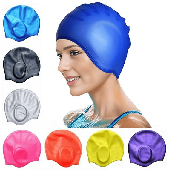 Adult Swim Cap Waterproof Silicone Bathing Cap for Women and Men Keep Your Hair Dry(1 PC)