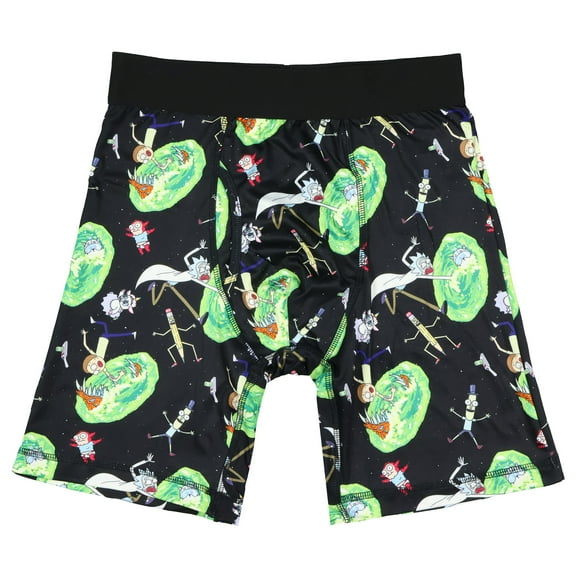 Adult Swim Rick And Morty Boxer Briefs Men's Space Portals Tight Fit Underwear