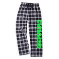 thumbnail image 1 of Adult Swimming Black and White Flannel Pants (Neon Green, Adult X-Large), 1 of 2