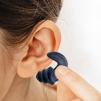 Adult Swimming Earplugs Reusable Silicone - Soft and Comfortable Ear Plugs Suitable for Surfing Diving Pools Showers Water Sports - Dark Blue