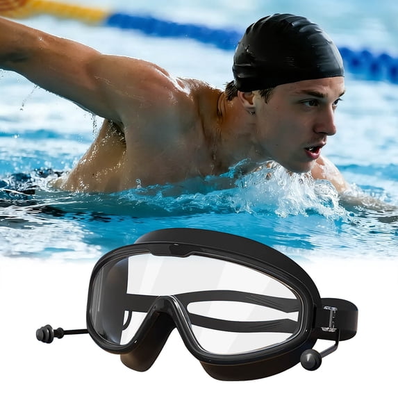 Adult Swimming Goggles Fog Protection, No Leaking Waterproof Swim Goggles with Clear Vision, Soft Comfortable Eye Protection for Pool Training
