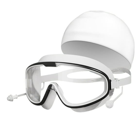 Adult Swimming Goggles Set - High-Definition Anti-Fogs Swim Goggles with Comfortable Swimming Cap for Men and Women
