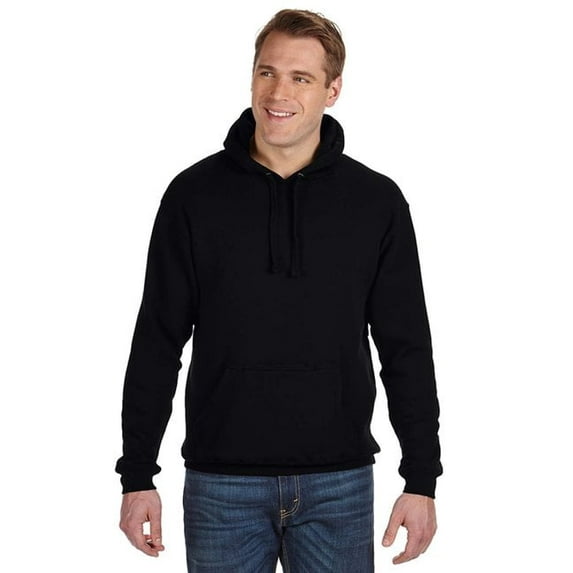 Adult Tailgate Fleece Pullover Hooded Sweatshirt - BLACK - M