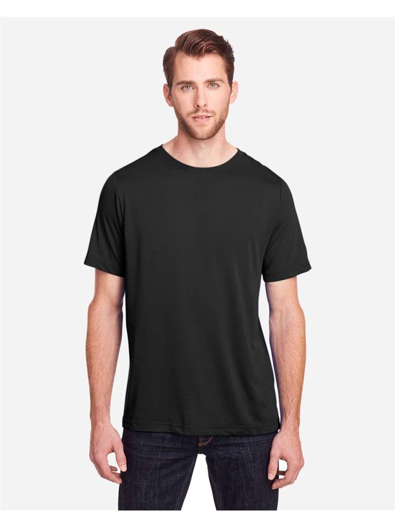 CORE365 CE111T Unisex Tall Fusion ChromaSoft™ Performance T-Shirt-Black-XLT
