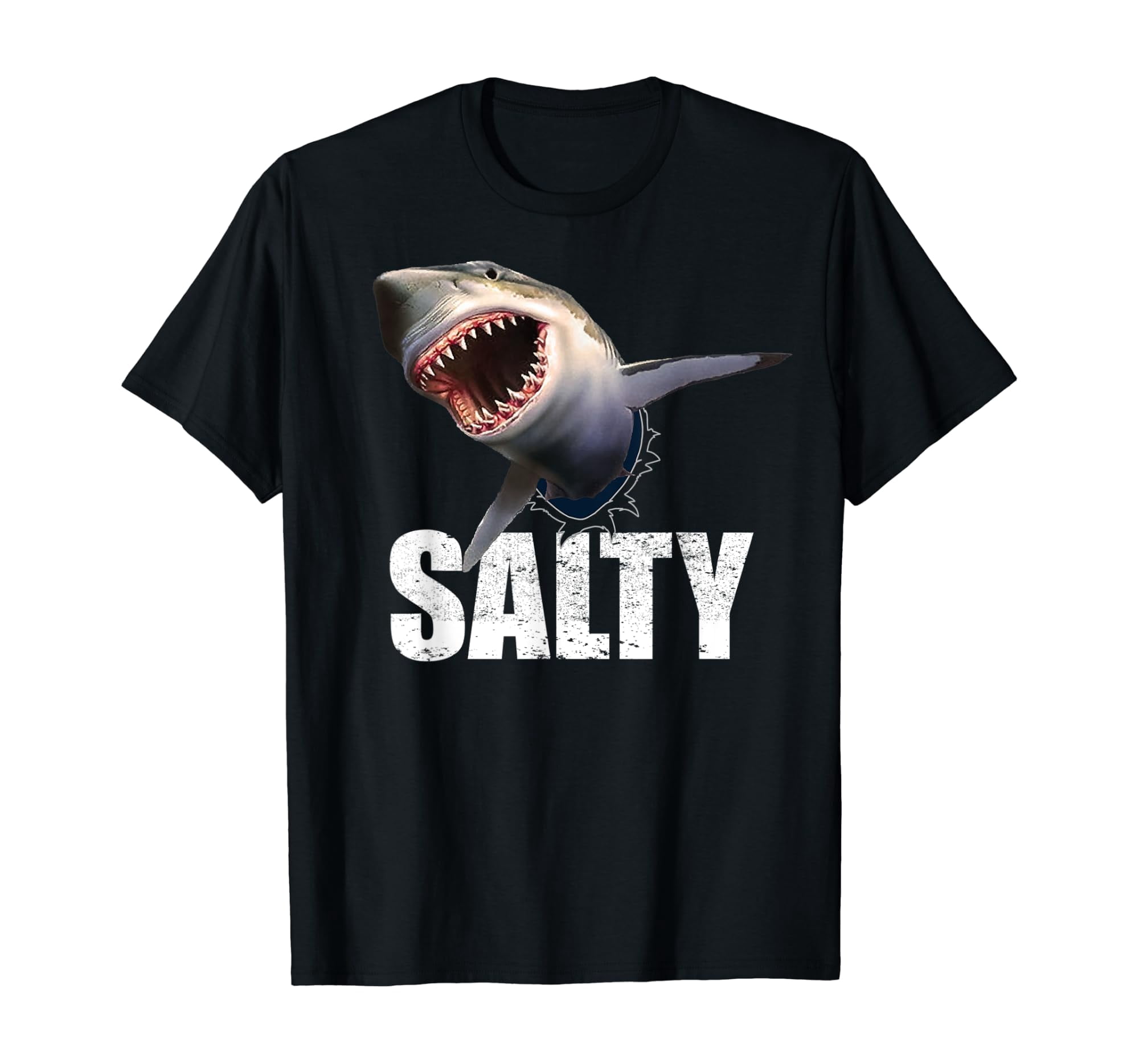 Adult Teen Funny Salty Shark Gift Grumpy Moody Angry Humor T-Shirt ...