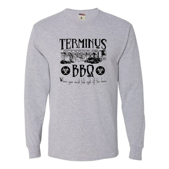 Adult Terminus BBQ Funny Zombie Apocalypse Long Sleeve T-Shirt