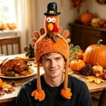 thumbnail image 1 of Adult Thanksgiving Turkey Hat Cartoon Plush Headwear Holiday Party Cap for Men Women One Size, 1 of 7